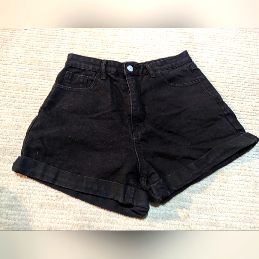 Black jean shorts